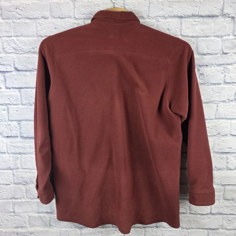 Lot 2 LL Bean Men Red Green Fleece Full Button Shirt Jacket‎ Sweater Large TALL